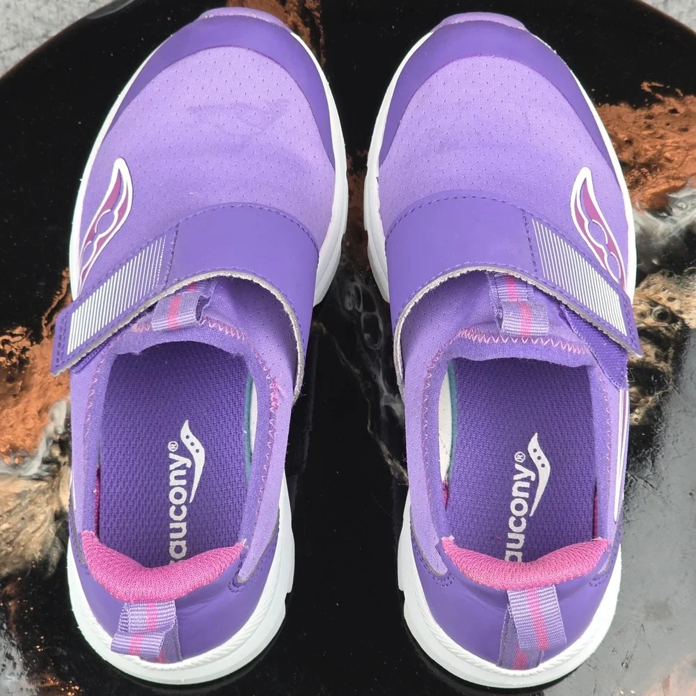Saucony Kids SR Velocity Jr Purple Athletic Sneakers‎ Shoes Size 2M